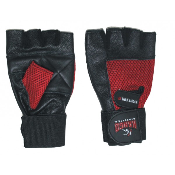 Перчатки для фитнеса Kango WGL-066, черный/красный, XL