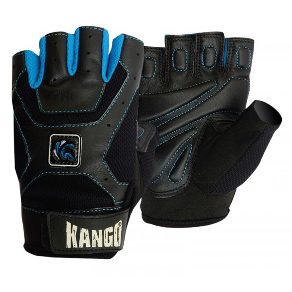 фото Перчатки для фитнеса kango wgl-094, черный/синий, s