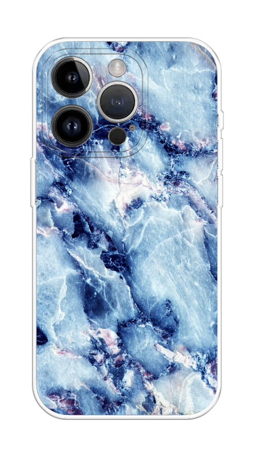 

Чехол на Apple iPhone 15 Pro Max "Мрамор с синими прожилками", Синий, 15850-1