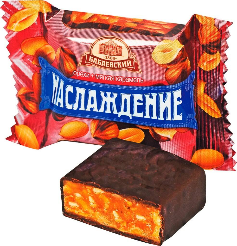 

Конфеты глазированные Бабаевский Наслаждение с мягкой карамелью с орехами