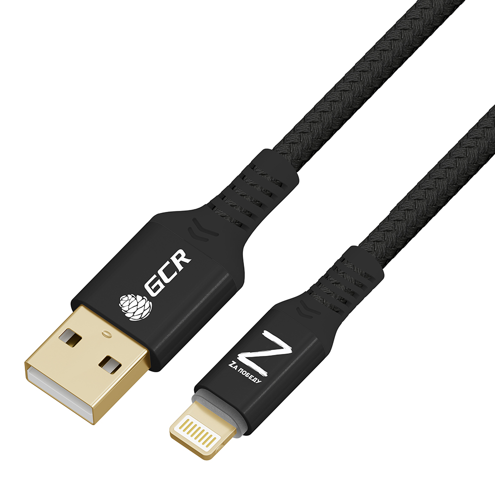 фото Кабель lightning - usb gcr gcr-ip19np 1 м черный