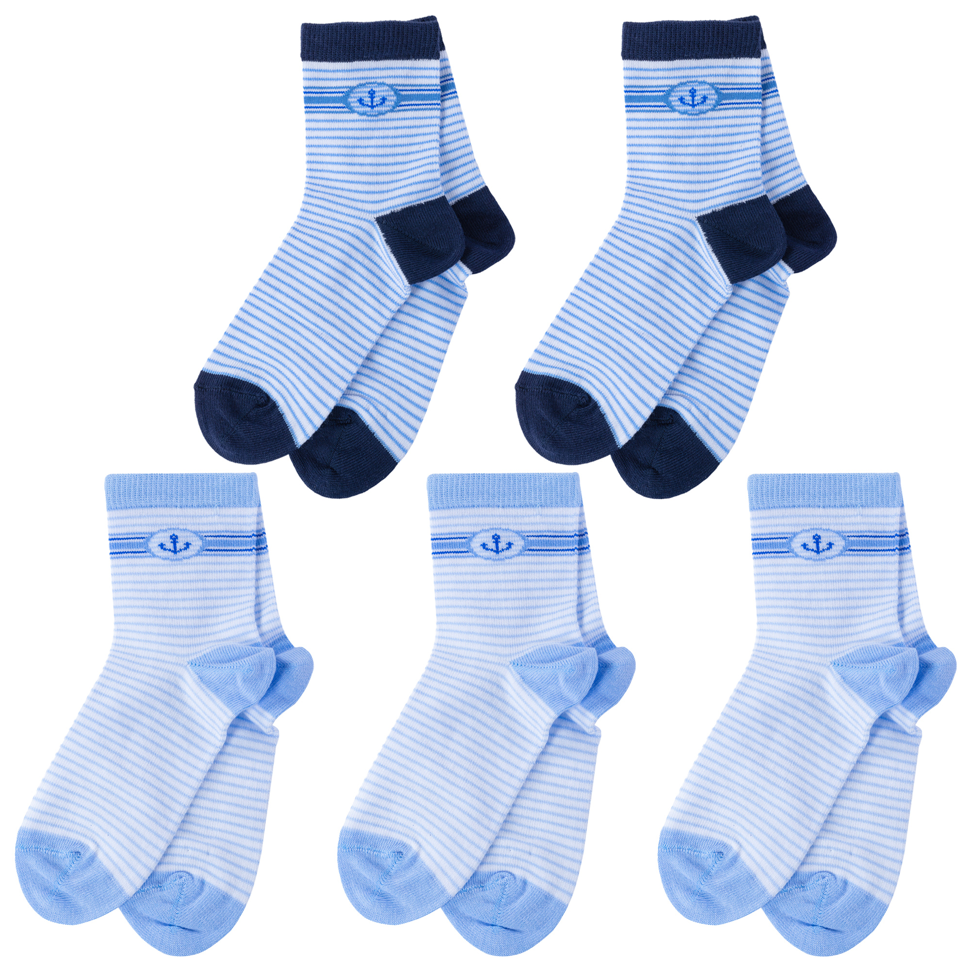Носки для мальчиков LorenzLine 5-Л65 цв. белый; голубой; синий р. 8-10