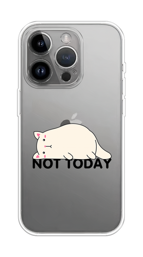 

Чехол на Apple iPhone 15 Pro Max "Cat not today", Белый;розовый;черный, 15850-1