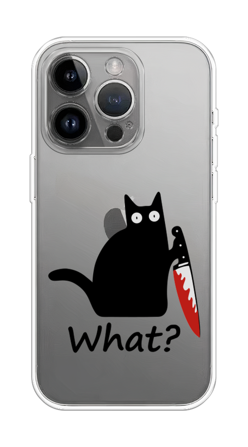 

Чехол на Apple iPhone 15 Pro Max "Котик с ножом", Черный;красный, 15850-1