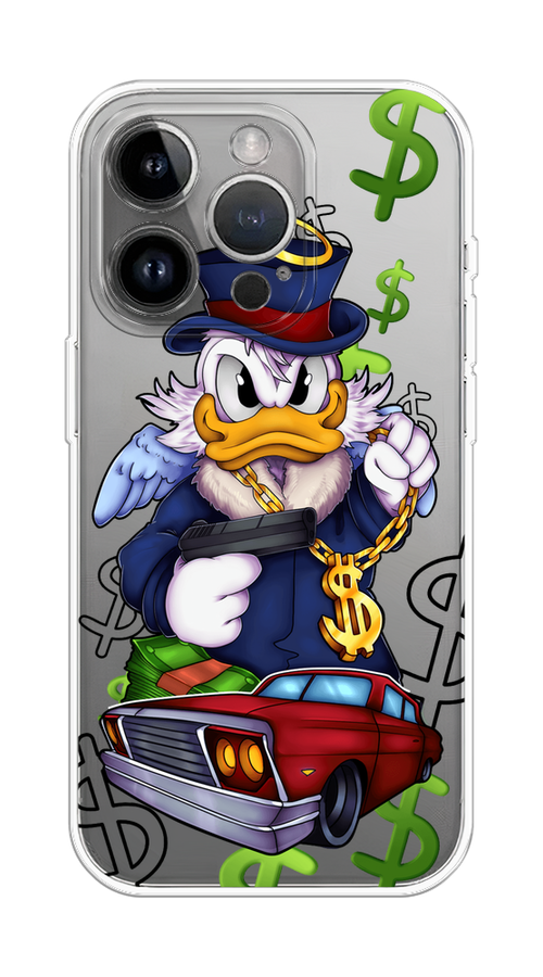 

Чехол на Apple iPhone 15 Pro Max "Scrooge McDuck with a Gold Chain", Красный;синий;белый, 15850-1