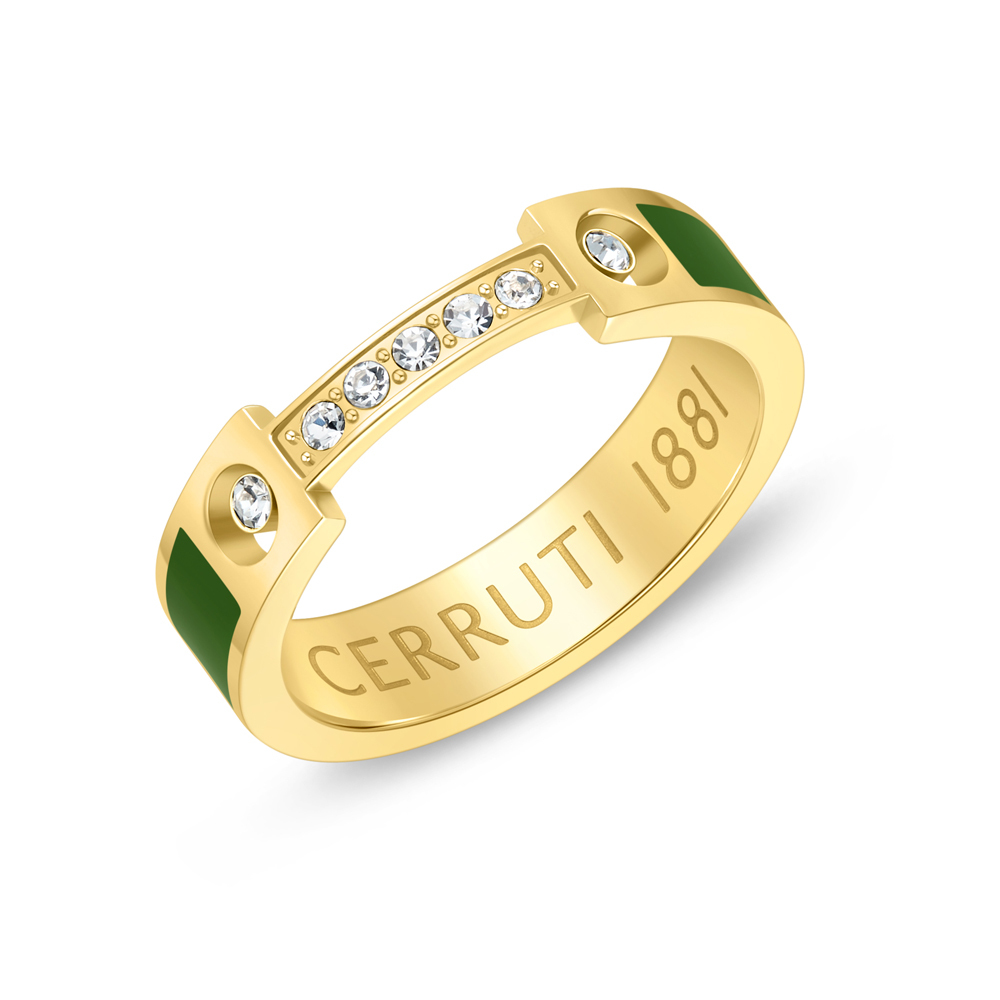 Кольцо из стали р. 17.2 Cerruti 1881 CIJLF0006612, кристаллы/эмаль