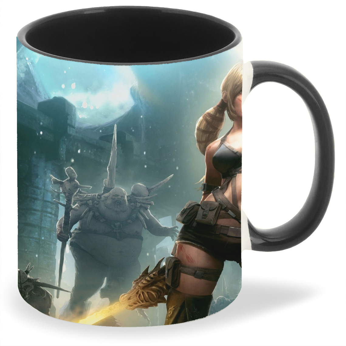 

Кружка CoolPodarok blades of time Девушка с мечами Монстр на фоне, blades of time Девушка с мечами Монстр на фоне