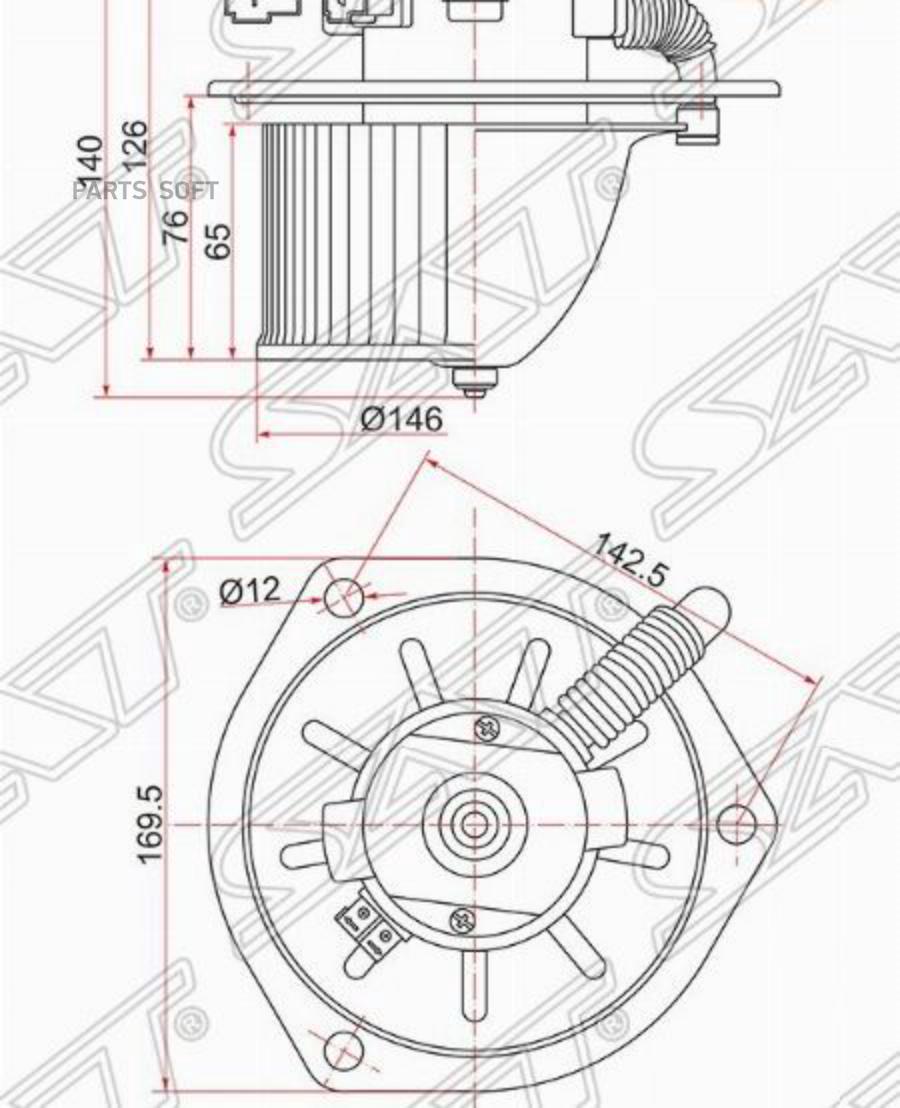 

SAT ST-MC140941 Мотор отопителя салона MITSUBISHI CANTER FE5/FE6 94-01/HINO DUTRO XZU4## /