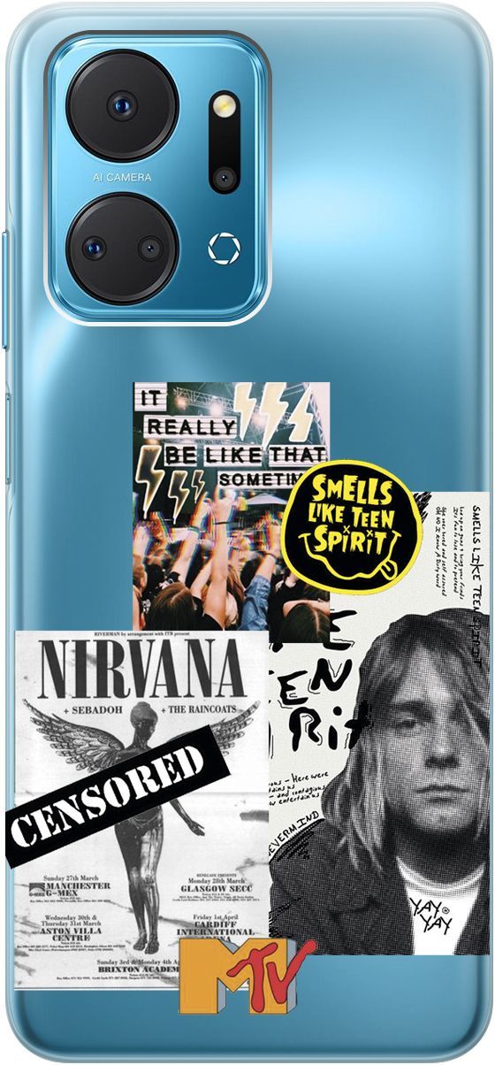 

Силиконовый чехол на Honor X7a с 3D принтом "Nirvana" прозрачный, Прозрачный;белый, 159389