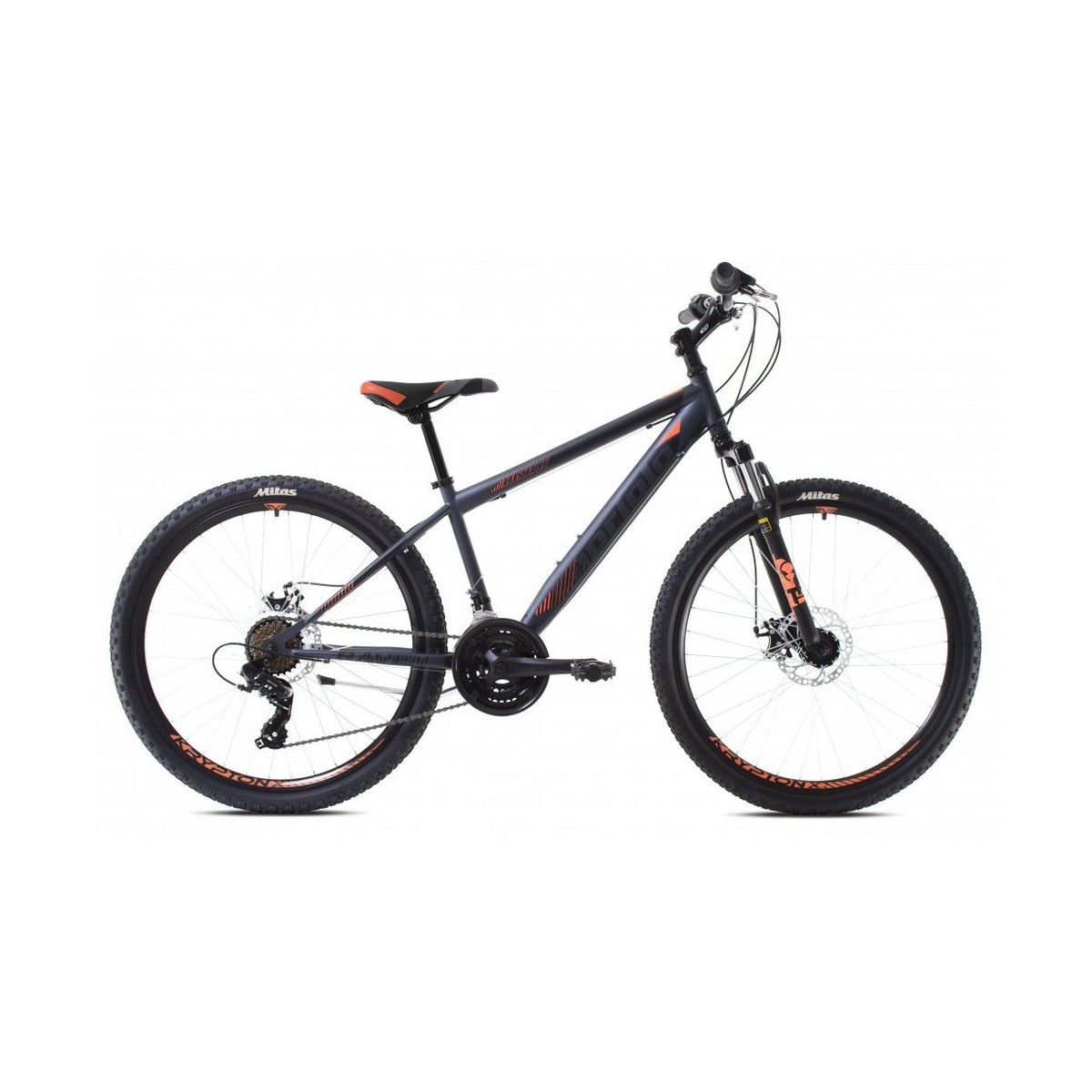 Велосипед CAPRIOLO MTB RAVEN 26'' (3 X 7), STEEL 14'' (серый - оранжевый)
