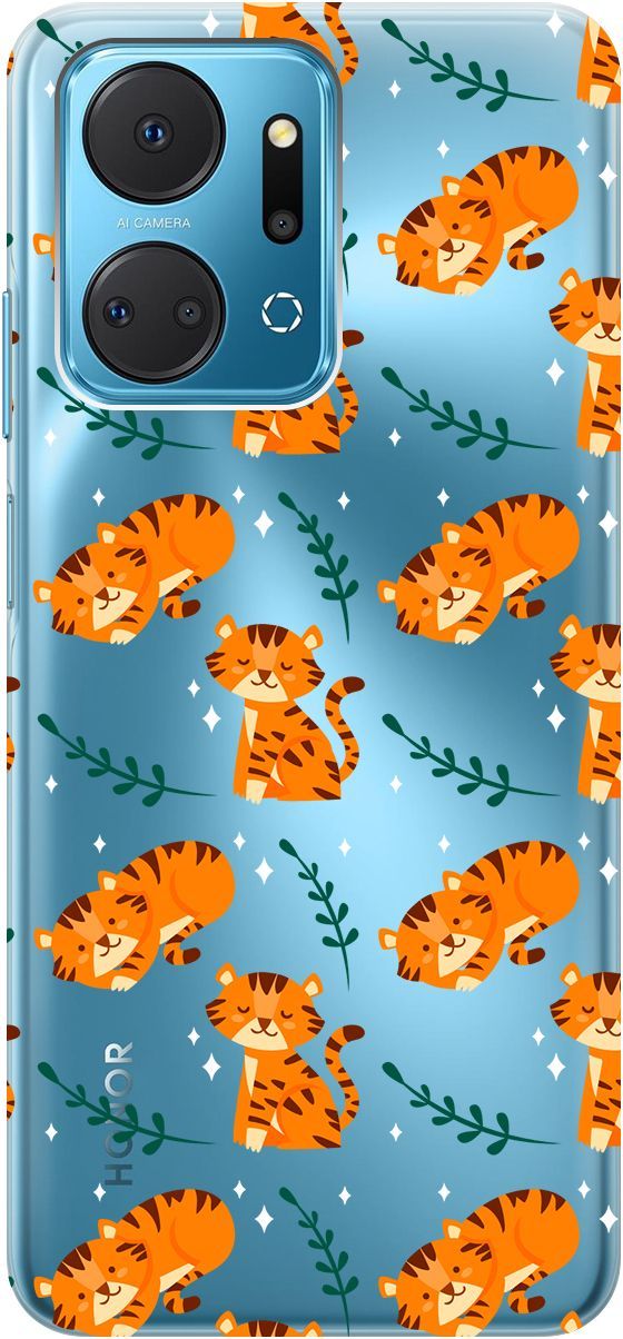 

Силиконовый чехол на Honor X7a с 3D принтом "Tigers" прозрачный, Прозрачный;бежевый, 159389