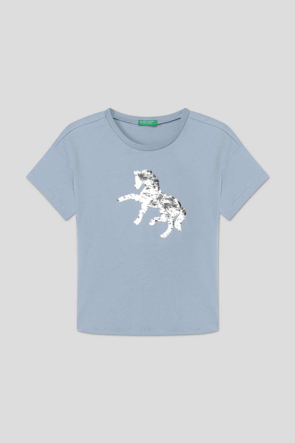 

Футболка детская Benetton 3I1XC10IA, голубой, 128, 3I1XC10IA