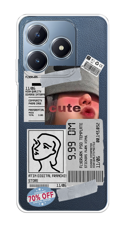 

Чехол Case Place на Realme C63 "Cute girl collage", Розовый;серый;голубой, 2517350-1