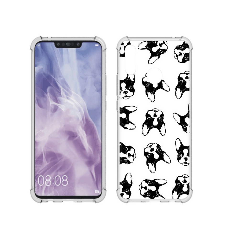 Чехол MyPads Tocco для Huawei Nova 3i черно белые собачки (PT227100.63.683)