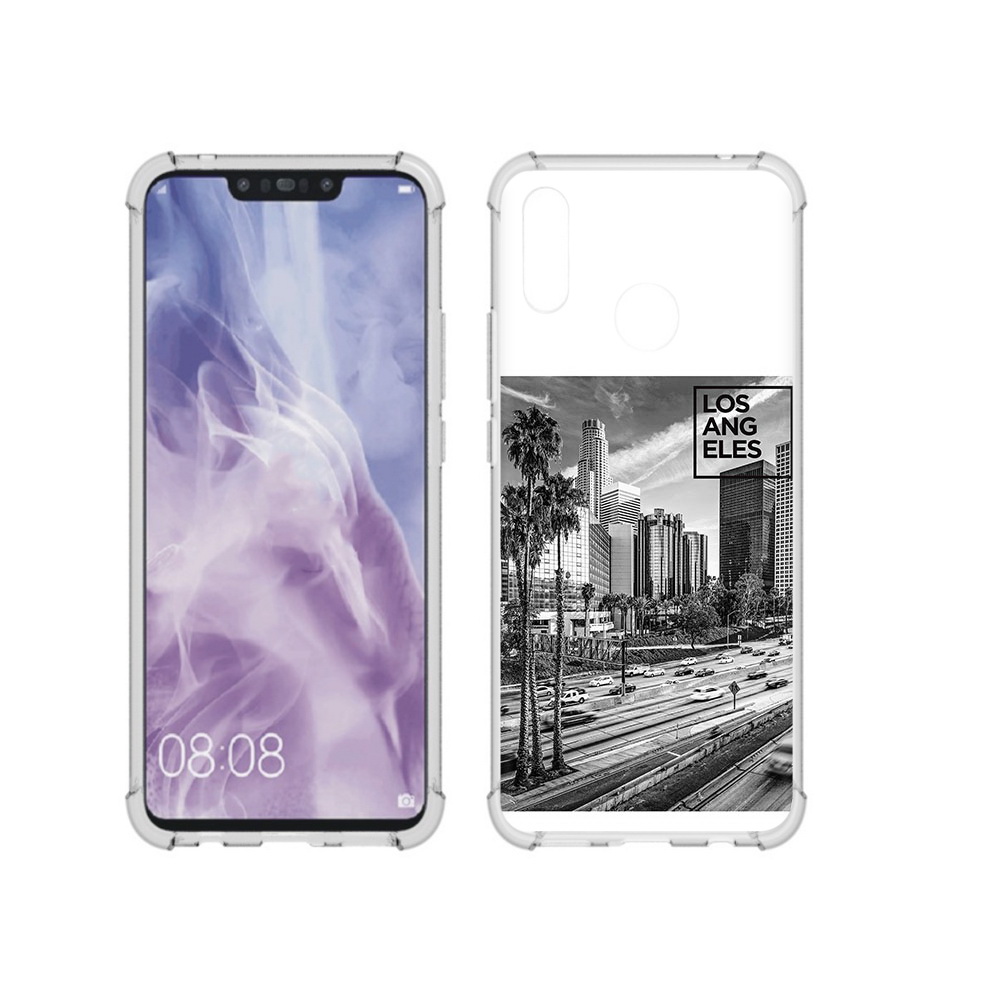 

Чехол MyPads Tocco для Huawei Nova 3i черно белый лос анджелес (PT227100.63.685), Прозрачный, Tocco