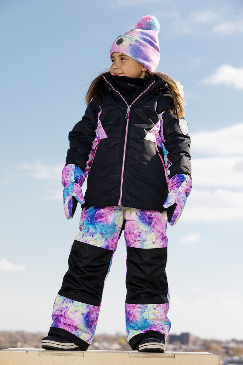 Комплект верхней одежды Deux par Deux F10 F803, черный, радужный принт, 134