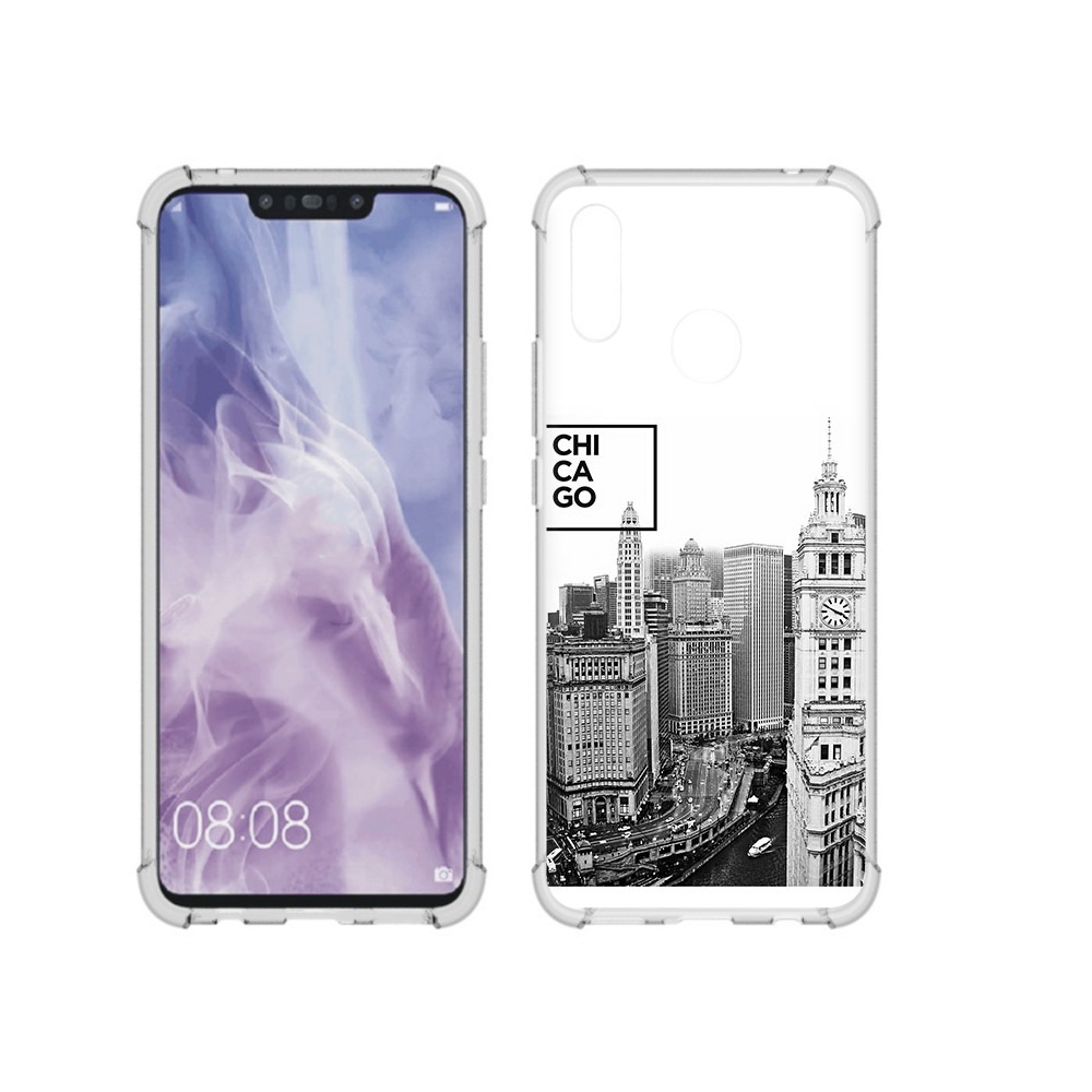 

Чехол MyPads Tocco для Huawei Nova 3i черно белый чикаго (PT227100.63.689), Прозрачный, Tocco