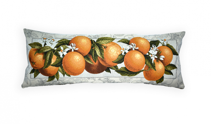 фото Наволочка декоративная гобеленовая 32х85 "апельсины на ветке!" студия текстильного дизайна