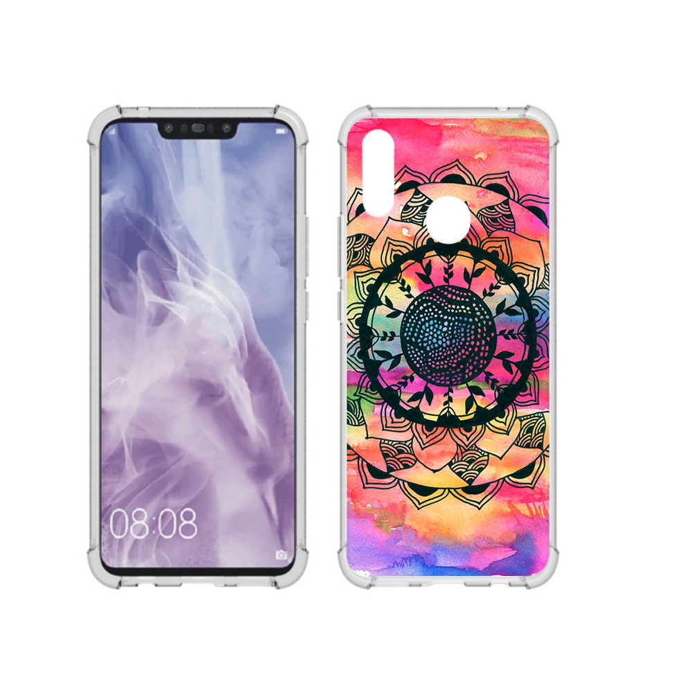 

Чехол MyPads Tocco для Huawei Nova 3i яркая абстракция круглый цветок (PT227100.63.704), Прозрачный, Tocco