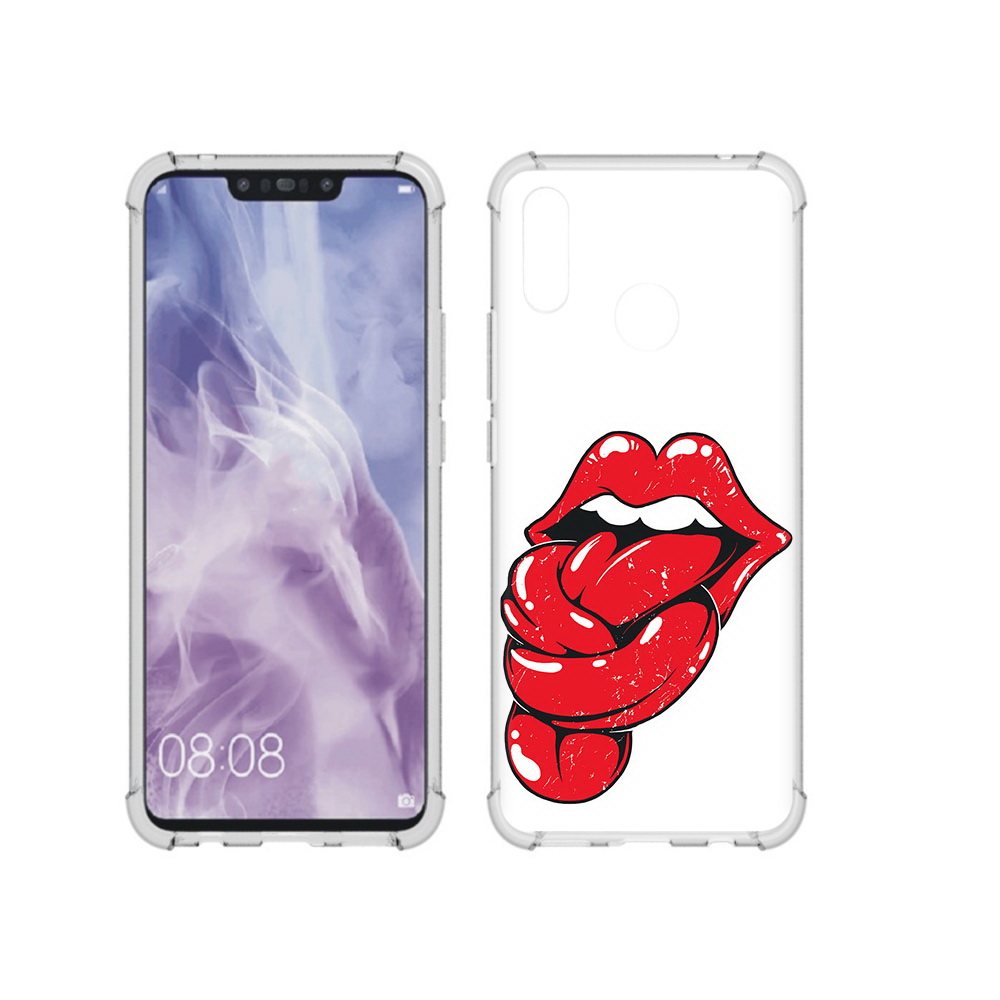 

Чехол MyPads Tocco для Huawei Nova 3i яркие губы с языком (PT227100.63.705), Прозрачный, Tocco