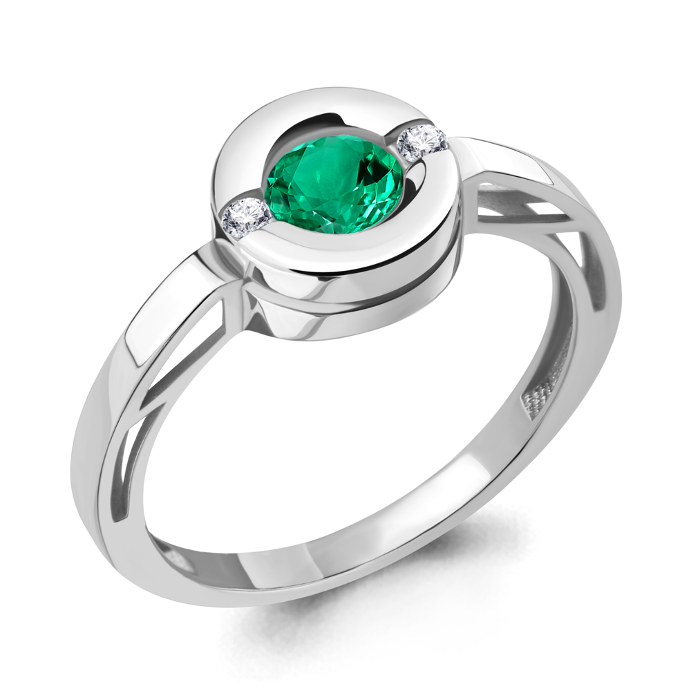 

Кольцо из серебра с изумрудом р. , Aquamarine 66642АГ_925_р, 66642АГ_925_р