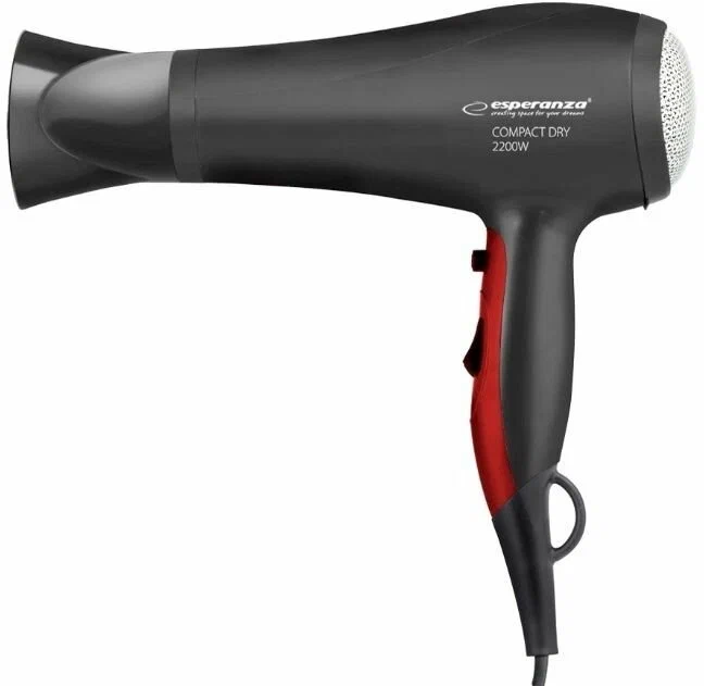 

Фен ESPERANZA EBH004K HAIR DRYER 2200W PAMELA 2200 Вт черный, красный, EBH004K HAIR DRYER 2200W PAMELA