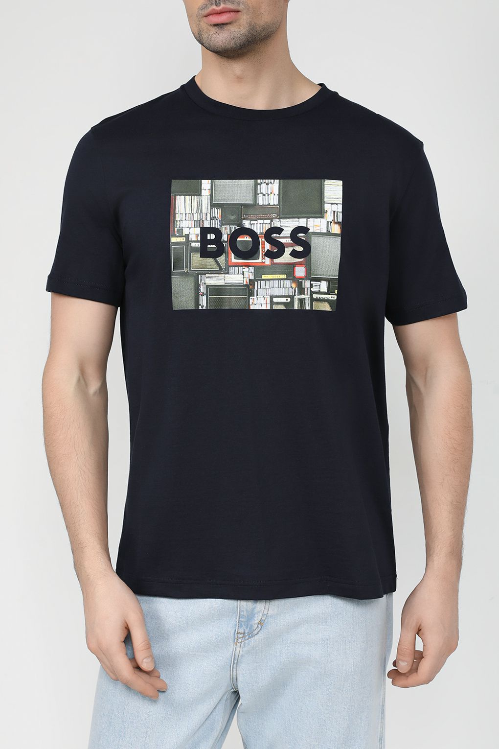 

Футболка мужская BOSS 50510009 синяя 2XL, Синий, 50510009