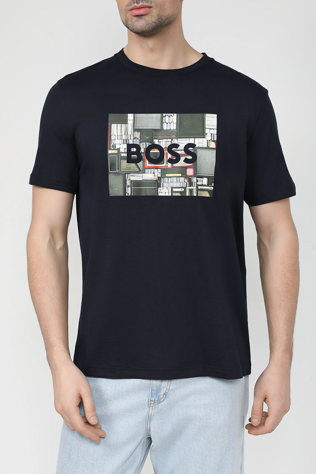 

Футболка мужская BOSS 50510009 синяя L, Синий, 50510009