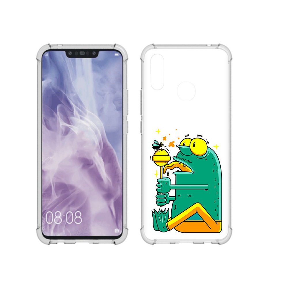 

Чехол MyPads Tocco для Huawei Nova 3i Зеленая лягушка с чупа чупсом (PT227100.63.85), Прозрачный, Tocco