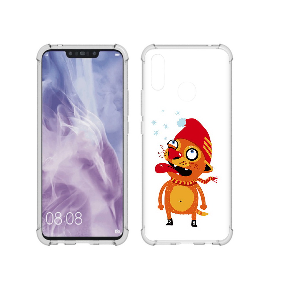 

Чехол MyPads Tocco для Huawei Nova 3i Зимний кот (PT227100.63.88), Прозрачный, Tocco