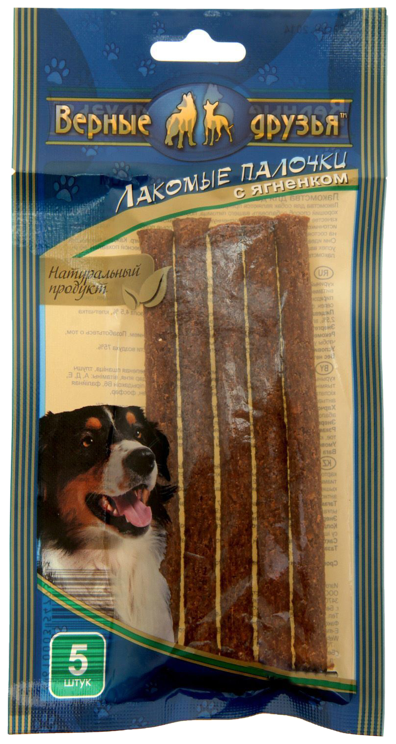 фото Лакомство для собак верные друзья лакомые палочки, ягненок, 5 шт, 60 г (2 шт)