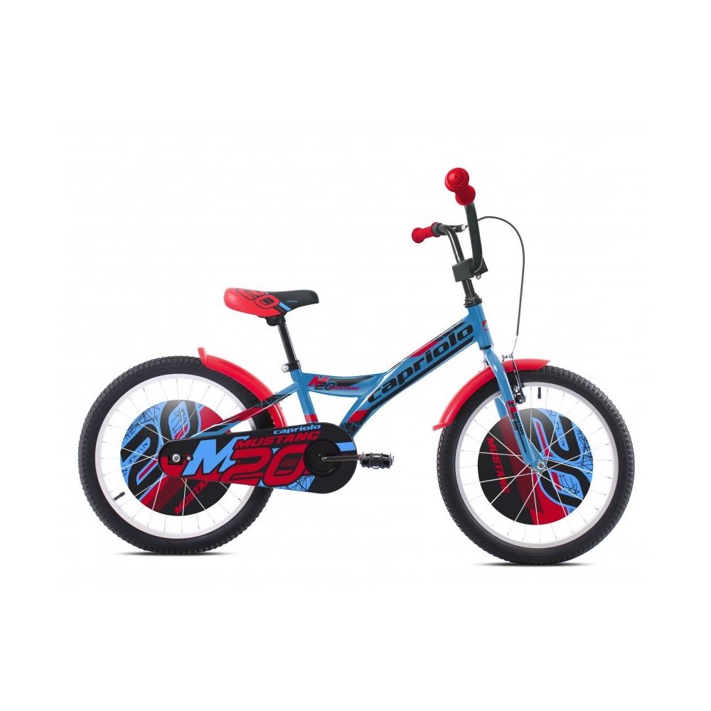 Велосипед CAPRIOLO KIDS MUSTANG 20'' FIX, STEEL 10'' синий - чёрный - красный 2024