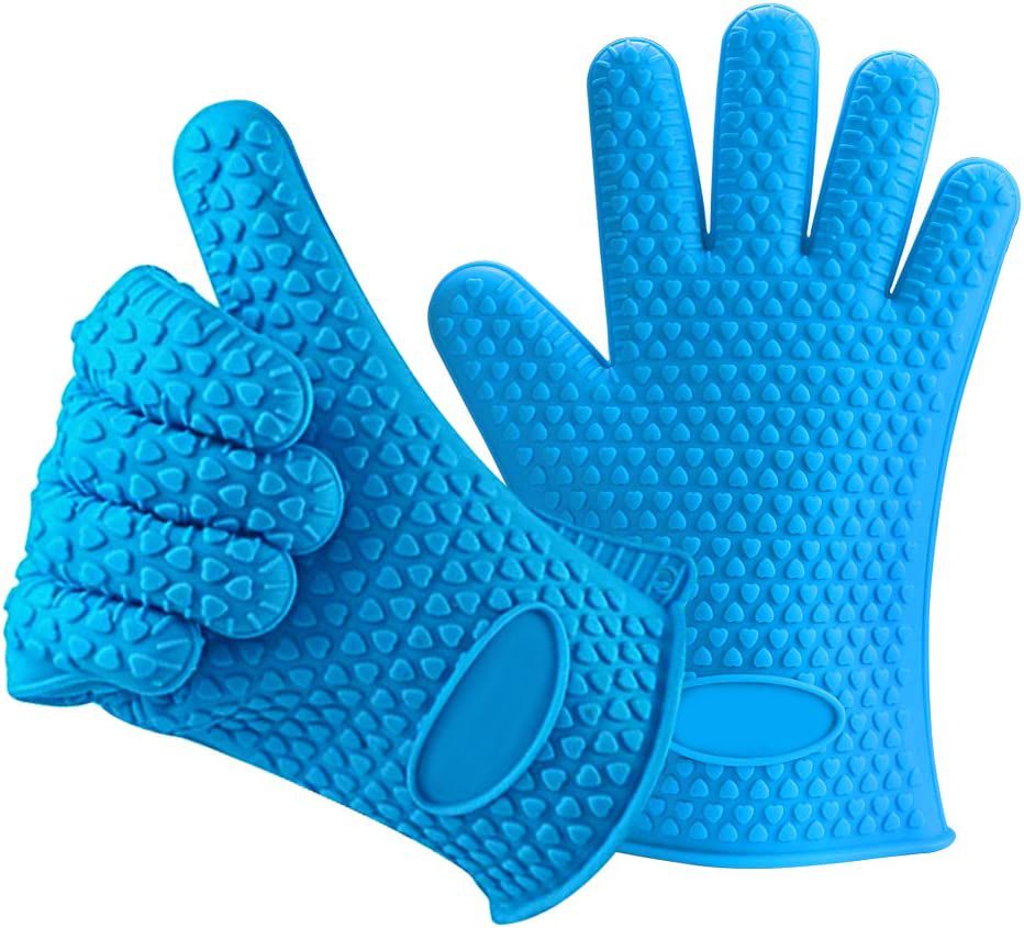 Силиконовые перчатки для BBQ Wolmex голубые