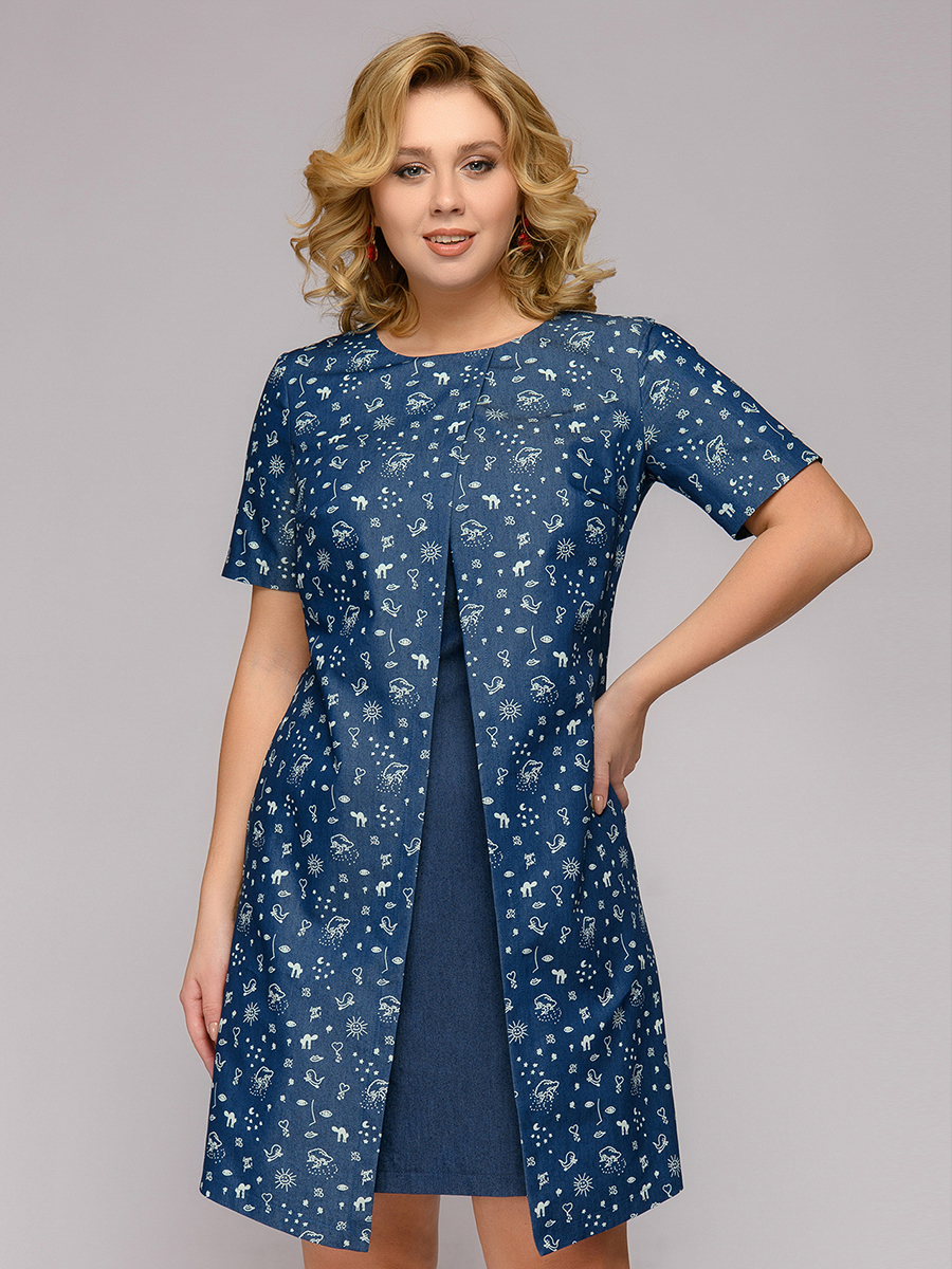 

Платье женское 1001dress DA00030 синее 50, DA00030