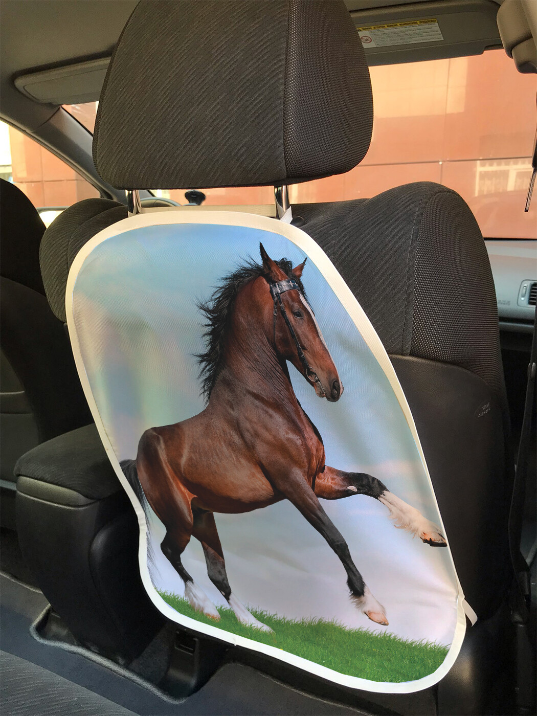 фото Накидка на спинку сиденья joyarty мощная лошадь, 45х62