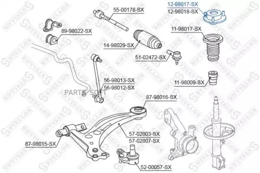 

12-98017-Sx Опора Амортизатора Переднего Правого \ Toyota Camry 2.2-3.0 96-99