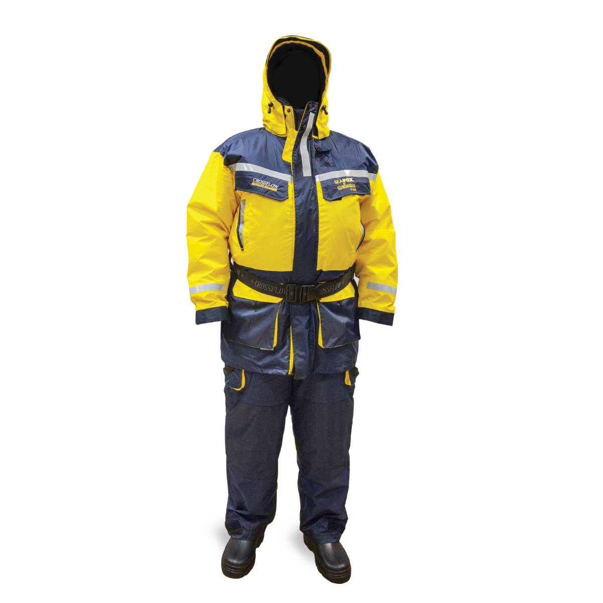 Костюм-поплавок (куртка и полукомбинезон) SeaFox Crossflow two р.S, black/yellow