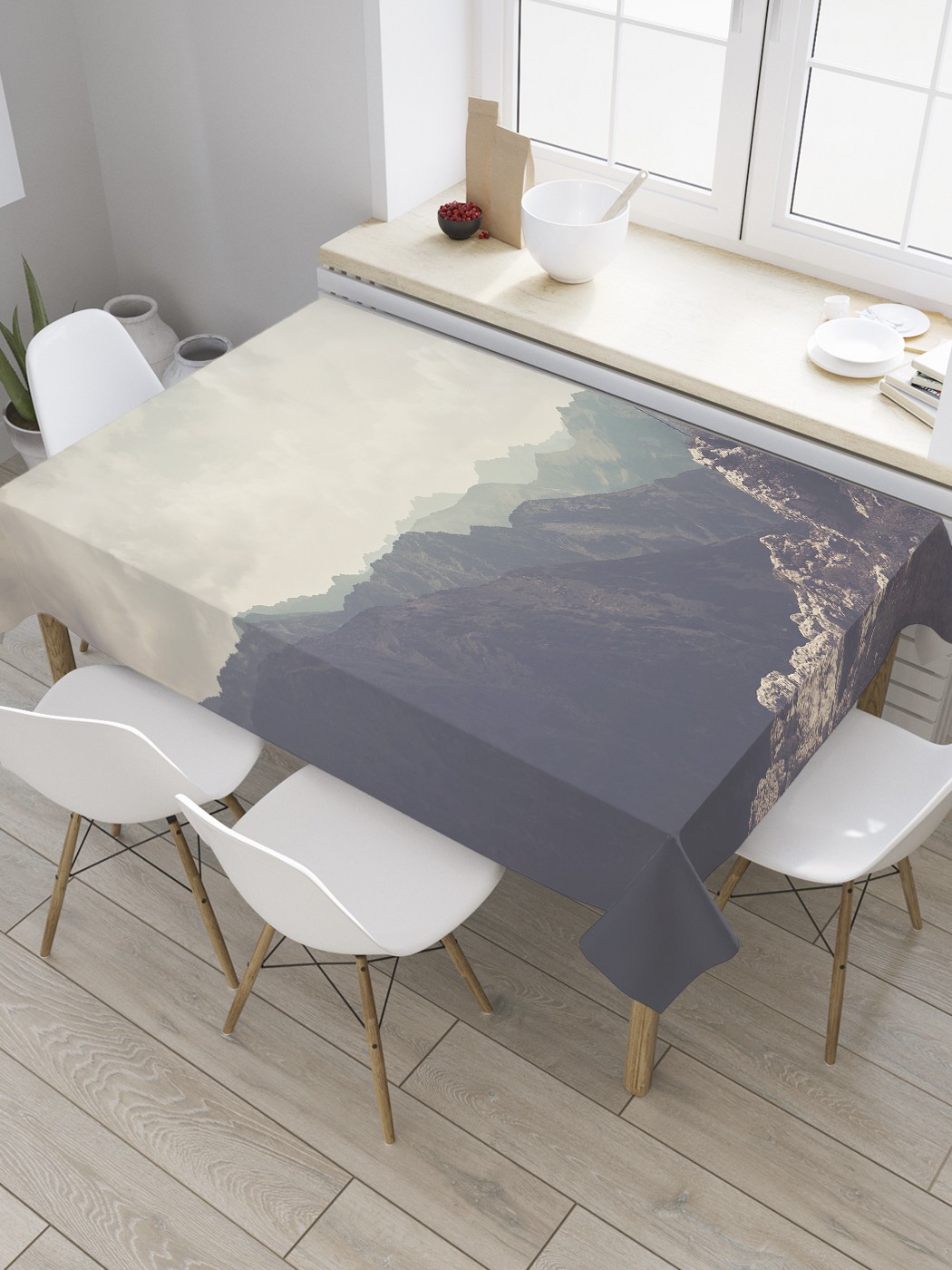 

Скатерть прямоугольная JoyArty "На пути к вершине" из оксфорда, 120x145 см, Серый, На пути к вершине