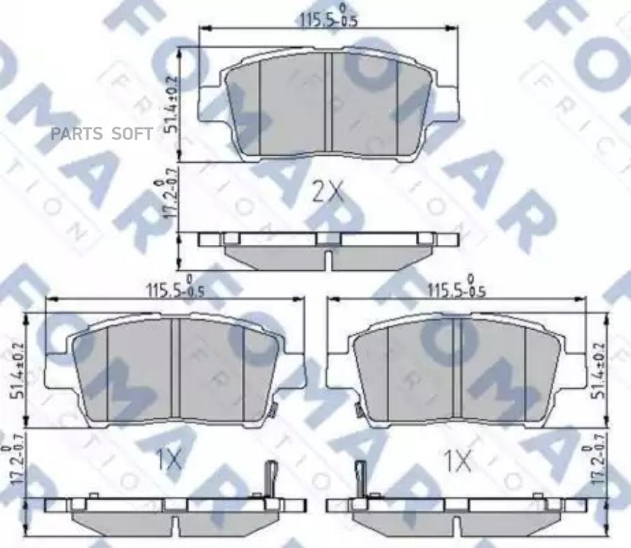 

Колодки Дисковые Передние \Toyota Yaris 1.0-1.5/1.4D/Celica 1.8 99> Fo 909381