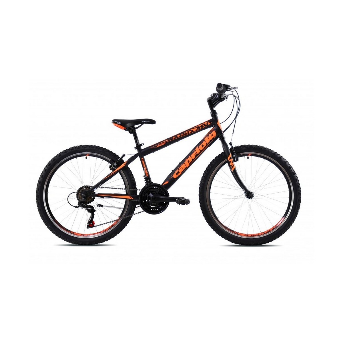 Велосипед CAPRIOLO MTB RAPID 24 24'' (3 X 6), STEEL 13'' (чёрный - оранжевый)