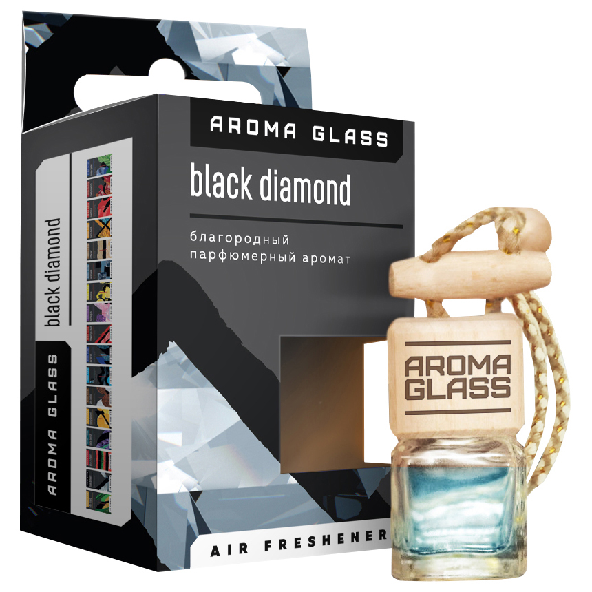 фото Ароматизатор fouette "aroma glass" ag-02 "black diamond" подвесной с деревянной крышкой