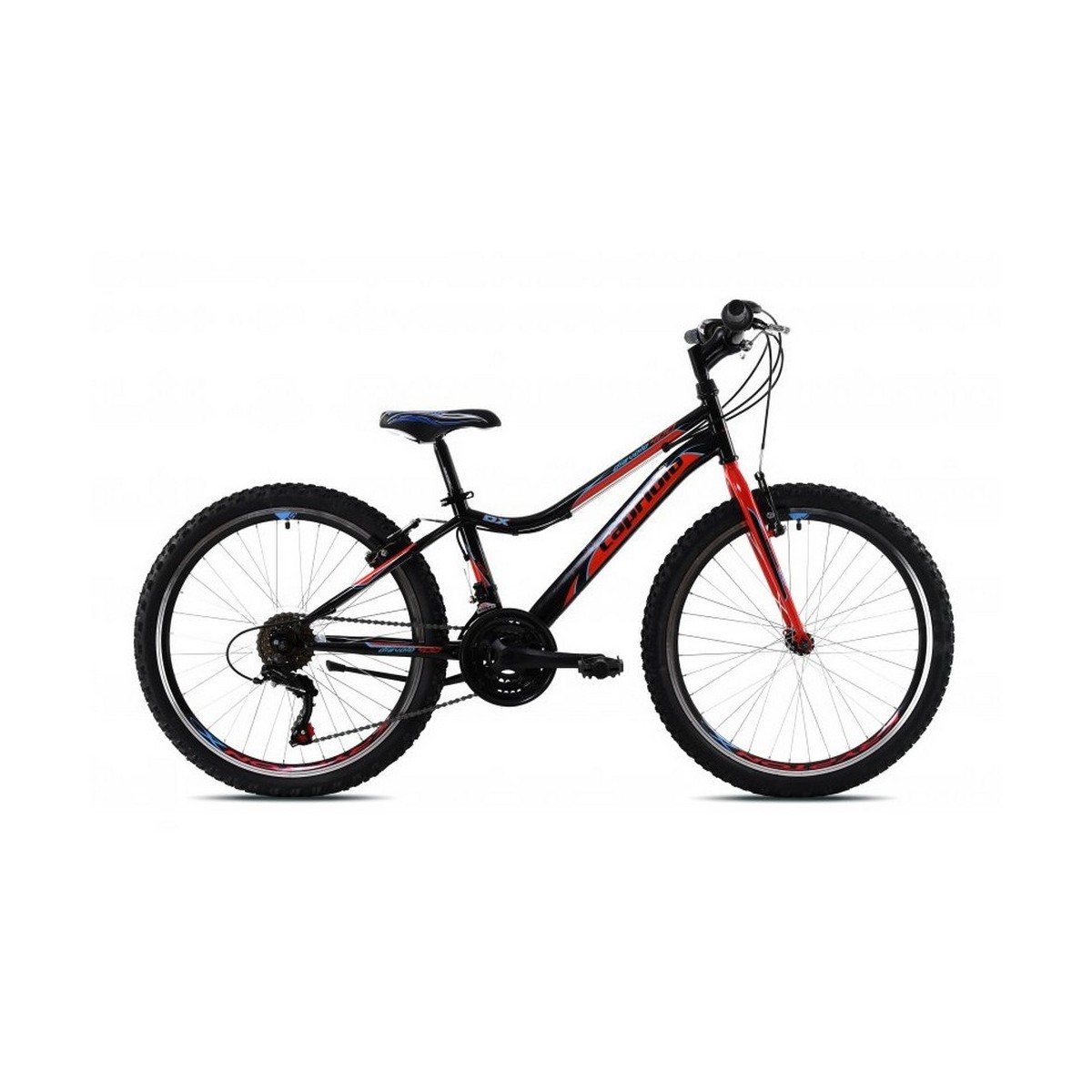 Велосипед CAPRIOLO MTB DIAVOLO DX 400 24 3 X 6 STEEL 13 чёрный - красный 2024 2634200₽