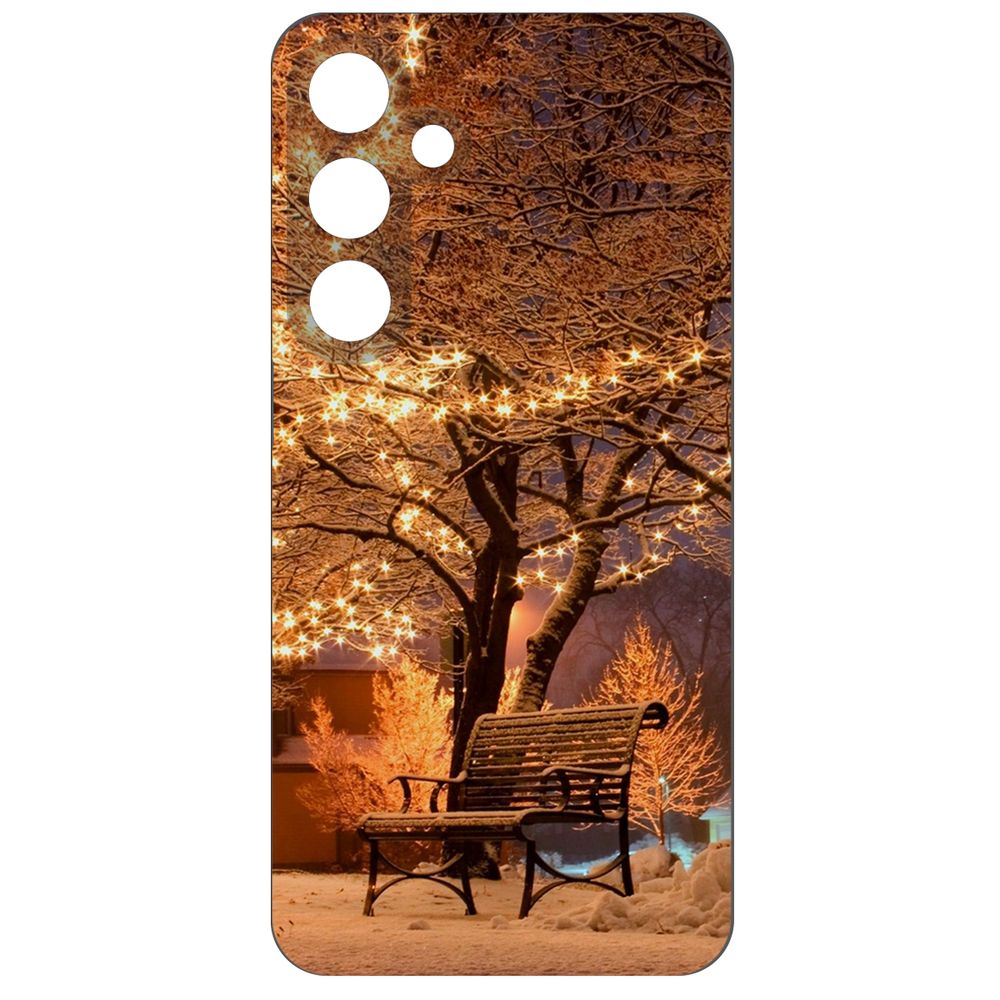Чехол-накладка Krutoff Soft Case Зимний парк для Samsung Galaxy S24 черный