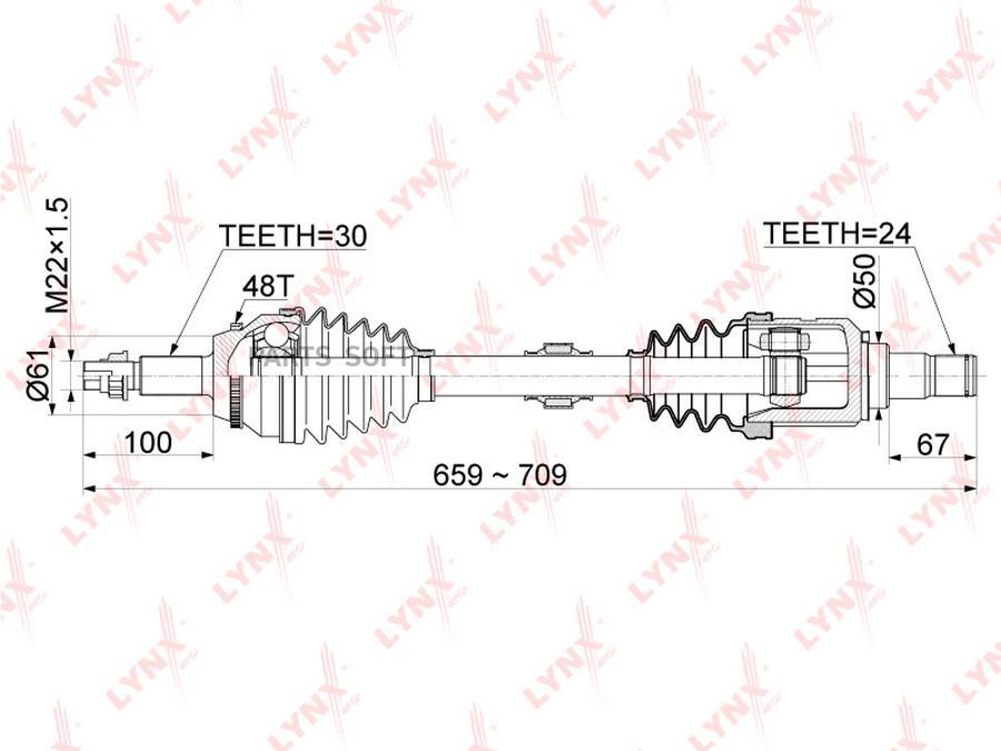 

LYNXAUTO CD-1150A Привод в сборе лев.TOYOTA Camry(V50) 3.5 11 , LEXUS ES350 15 1шт