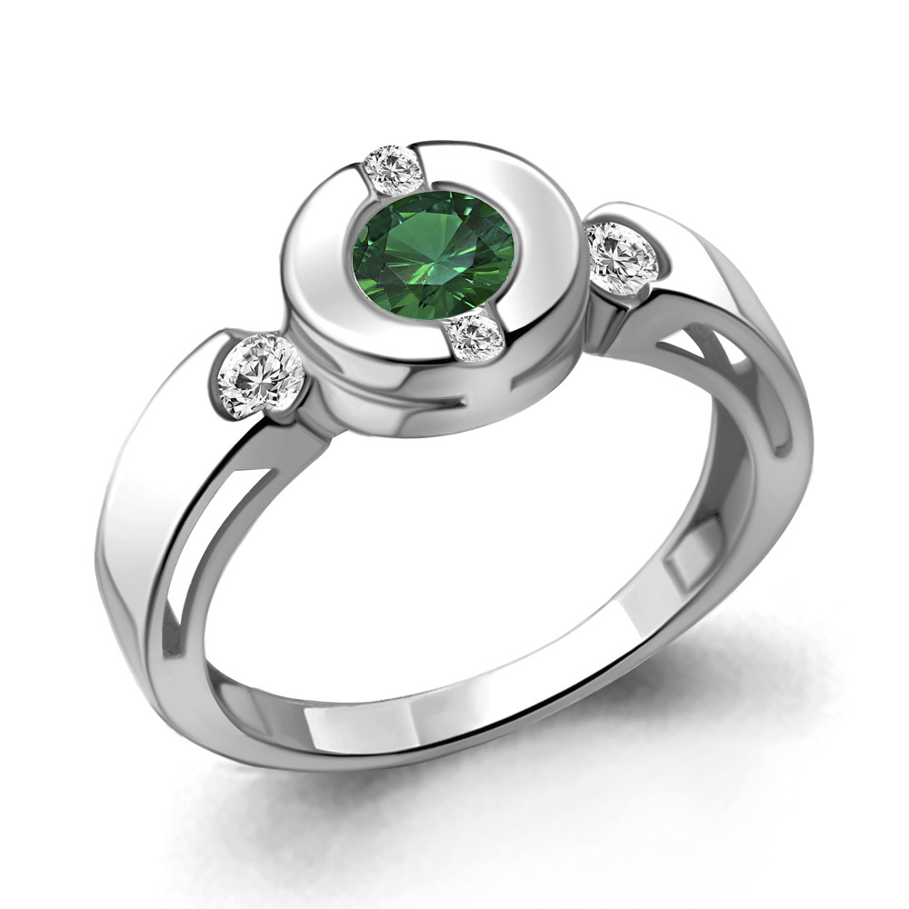 

Кольцо из серебра с изумрудом р. 18,5 Aquamarine 66644АГ_925_р, 66644АГ_925_р