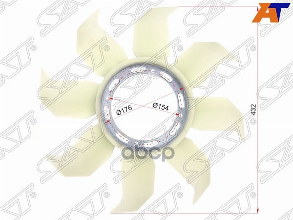 

SAT ST-MD334659 Крыльчатка вентилятора MMC PAJERO V43/23, MONTERO 6G72 1шт