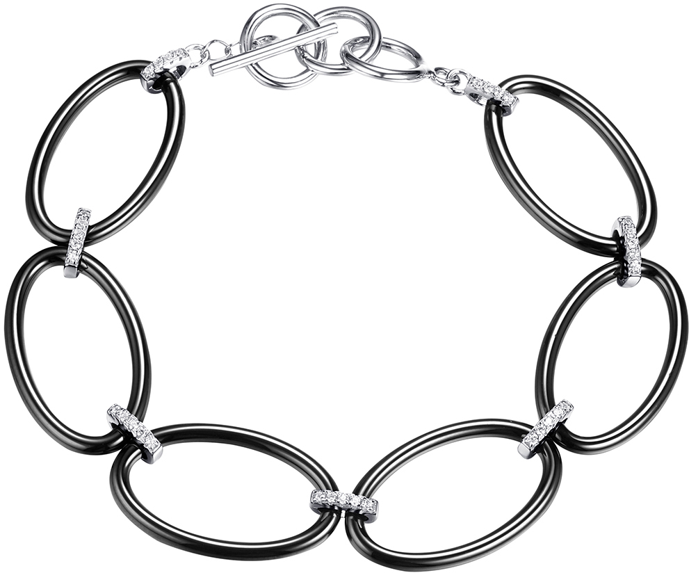 

Браслет из серебра с керамикой/фианитом р. 17 Fresh Jewelry TC-B01324-B-W-X-X-X, TC-B01324-B-W-X-X-X