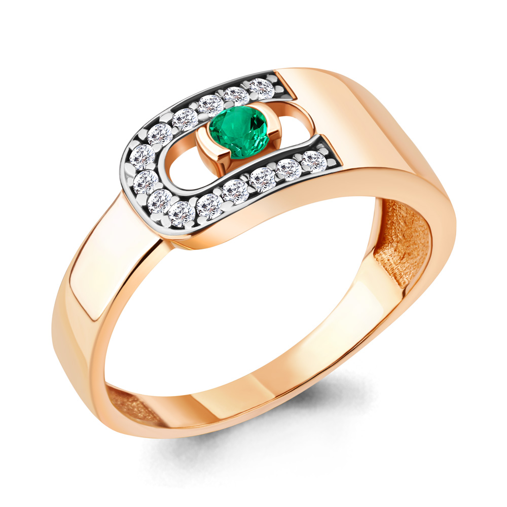 

Кольцо из серебра с изумрудом р. 17,5 Aquamarine 66645АГ_925_з, 66645АГ_925_з