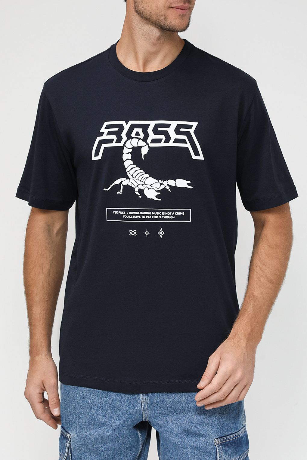 

Футболка мужская BOSS 50510648 синяя 2XL, Синий, 50510648