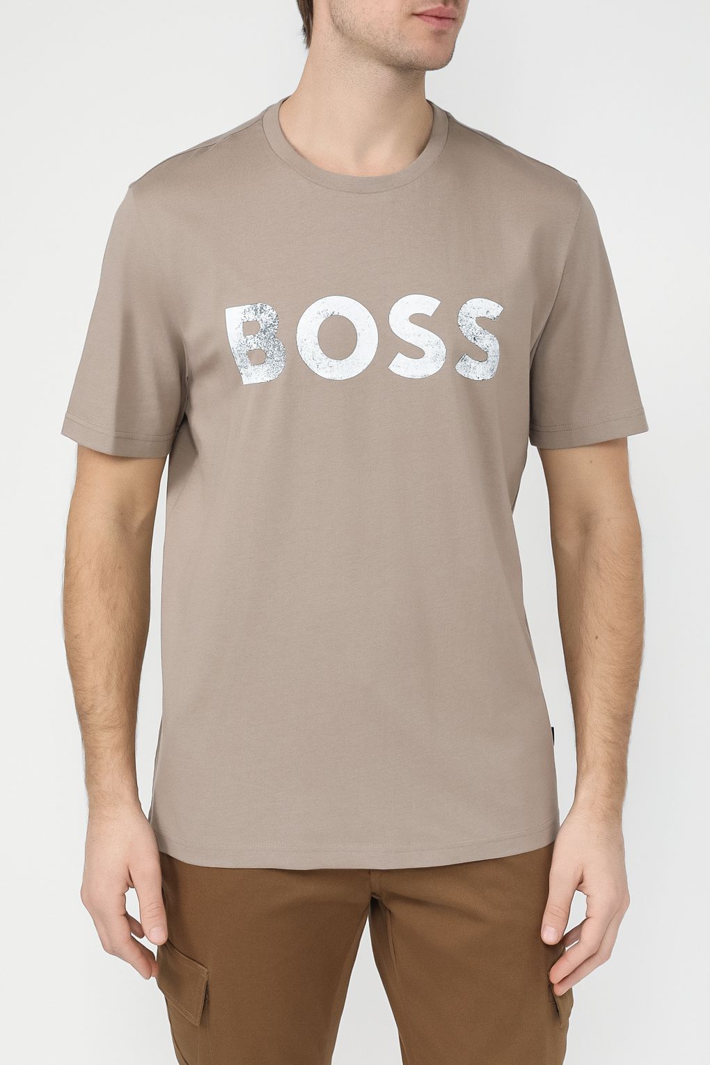 

Футболка мужская BOSS 50515997 коричневая XL, Коричневый, 50515997